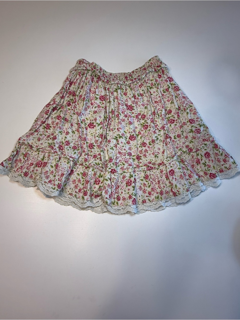Matilda Jane White Skirt with Pink Floral Print